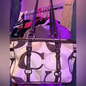 Brown and Cream Designer Tote Bag